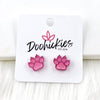 13mm Pink Out Acrylic School Spirit Paws & Claws - Breast Cancer Awareness Earrings