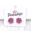 13mm Pink Out Acrylic School Spirit Paws & Claws - Breast Cancer Awareness Earrings