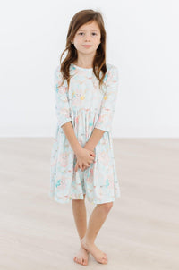 Bunny Dreams 3/4 Sleeve Pocket Twirl Dress