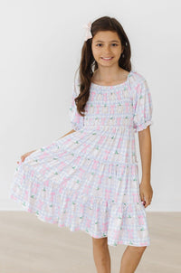 Pumpkin Picnic Smocked Ruffle Dress