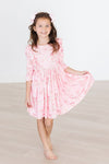 Howdy 3/4 Sleeve Ruffle Twirl Dress