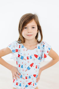 Proudly Patriotic S/S Flutter Sleeve Leotard