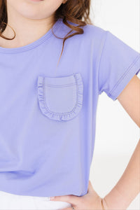 Periwinkle Ruffle Pocket Tee