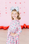 Disco Bows 3/4 Sleeve Pocket Twirl Dress