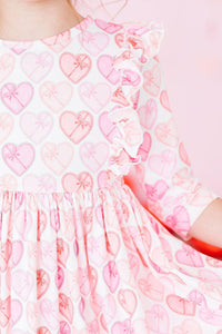 Melt My Heart 3/4 Sleeve Ruffle Twirl Dress