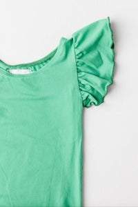 Kelly Green S/S Flutter Sleeve Leotard