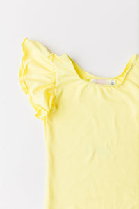 Yellow S/S Flutter Sleeve Leotard