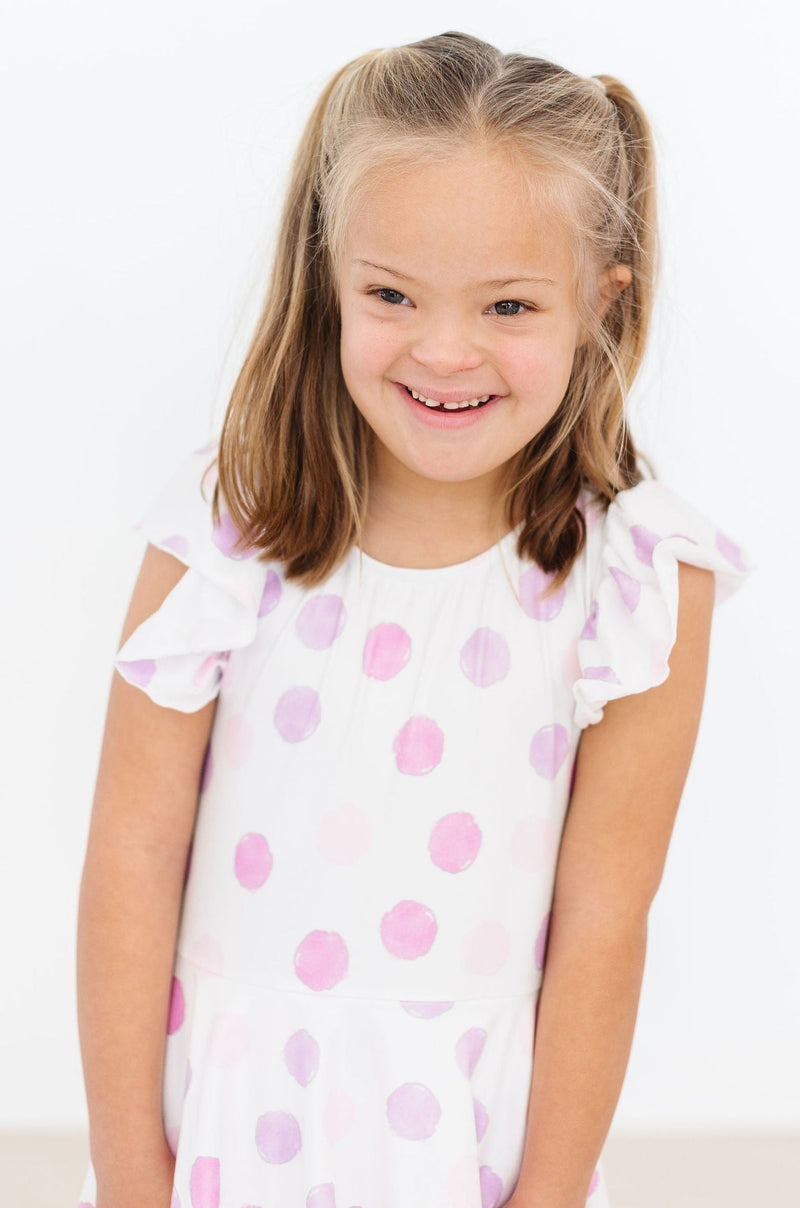 Pastel Polka Dot S/S Twirl Leotard