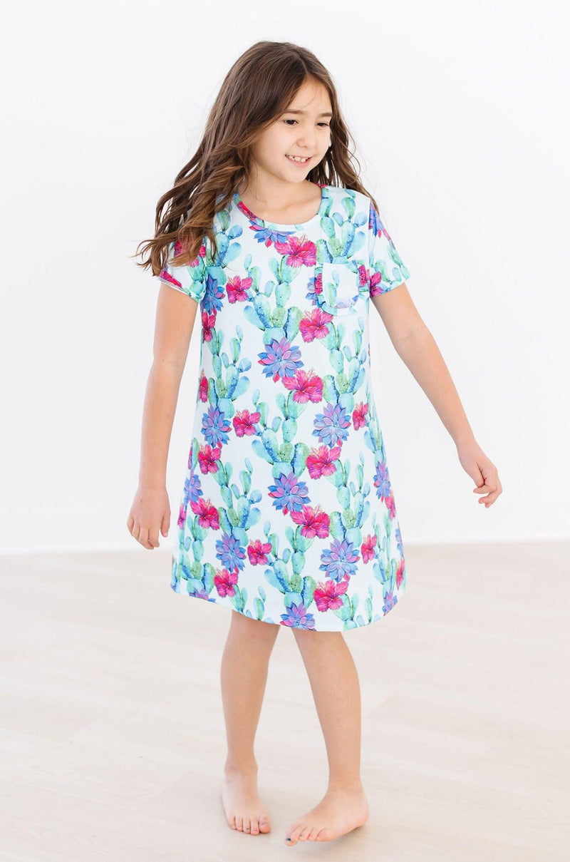 Cactus Flower T-Shirt Dress