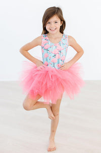 Pretty in Pink Flamingos Tank Tutu Leotard