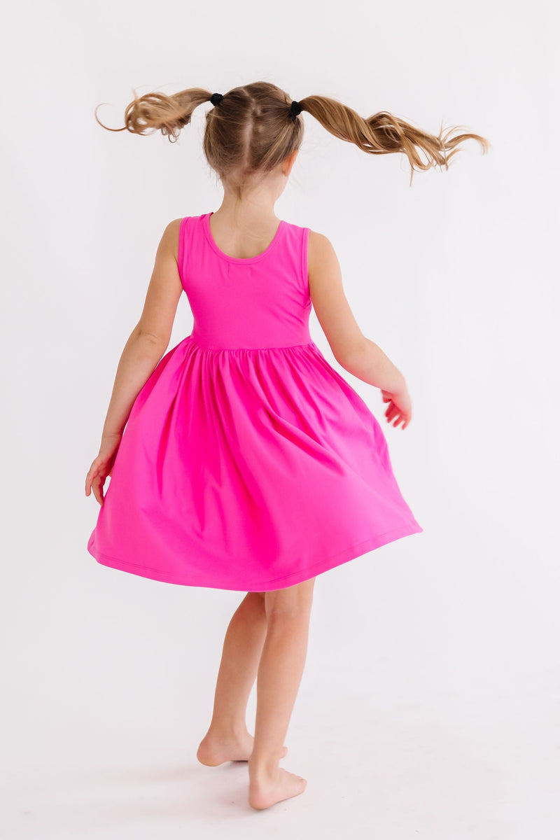 Hot Pink Tank Pocket Twirl Dress