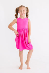 Hot Pink Tank Pocket Twirl Dress