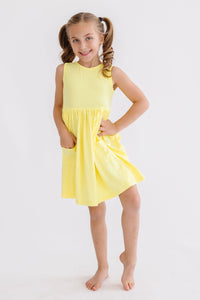 Yellow Tank Pocket Twirl Dress