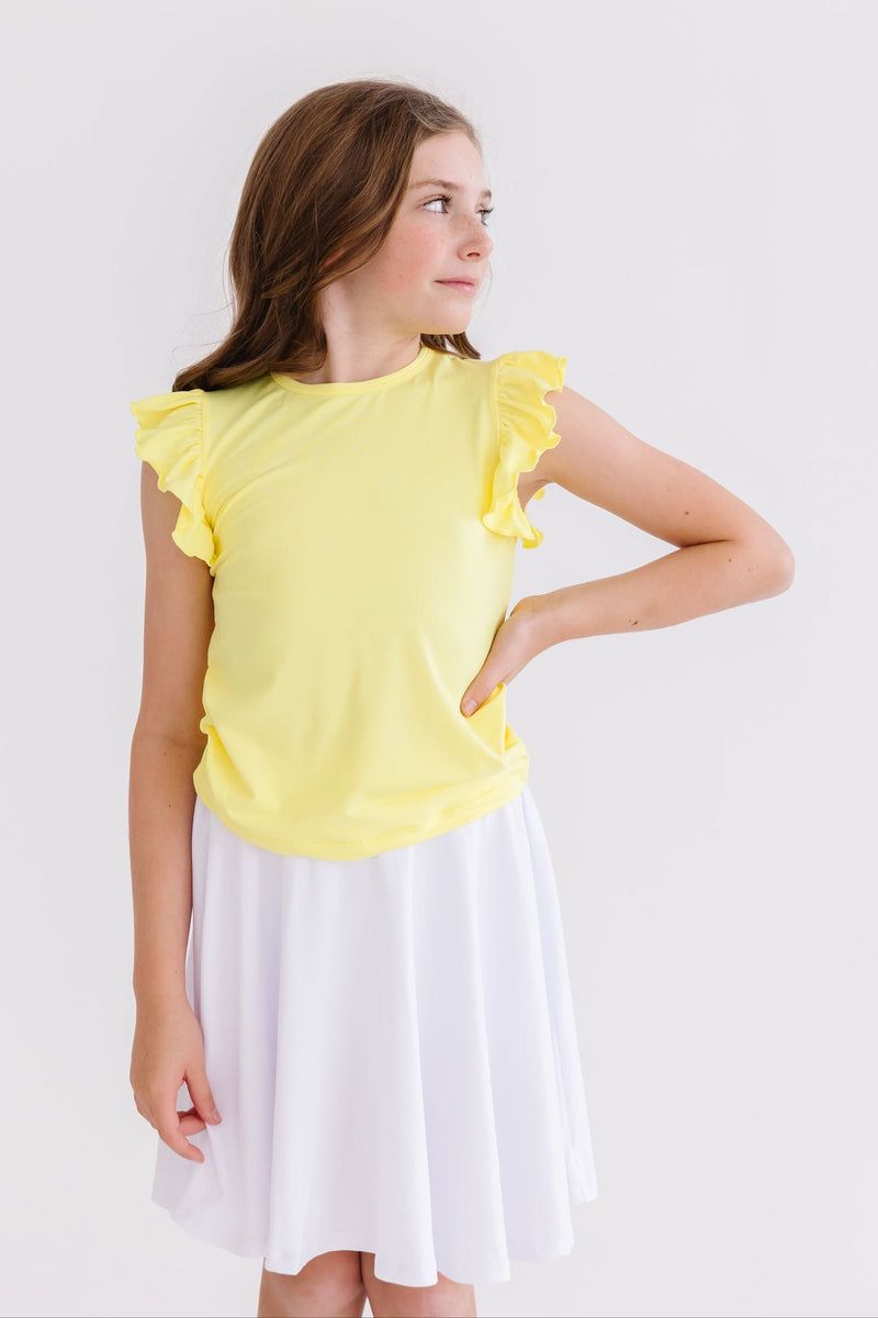 Yellow S/S Ruffle Tee