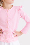 Bubblegum Pink Ruffle Cardigan