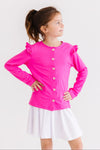 Hot Pink Ruffle Cardigan