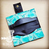 **Embossed Leather Wallet-Turquoise Steer Head with Snap 304f