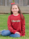 Girls' Cheerful on Sparkly Glitter Sweatshirt