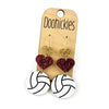 2.5" Custom Volleyball Heart Drop Dangles - Sports Earrings