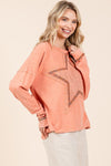 Mittoshop Mineral Wash Star Patch Long Sleeve T-Shirt