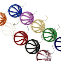 1.25 Custom Glitter Acrylic Basketball Dangle Earrings (10 Color Options)