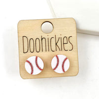 12mm Baseball & Softball Studs - Sports Earrings