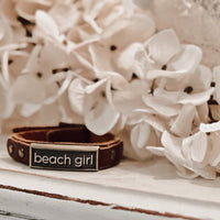 Leather Wristlet: Beach Girl