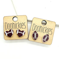 Textured Football Stud Collection - Sports Earrings - Two Options