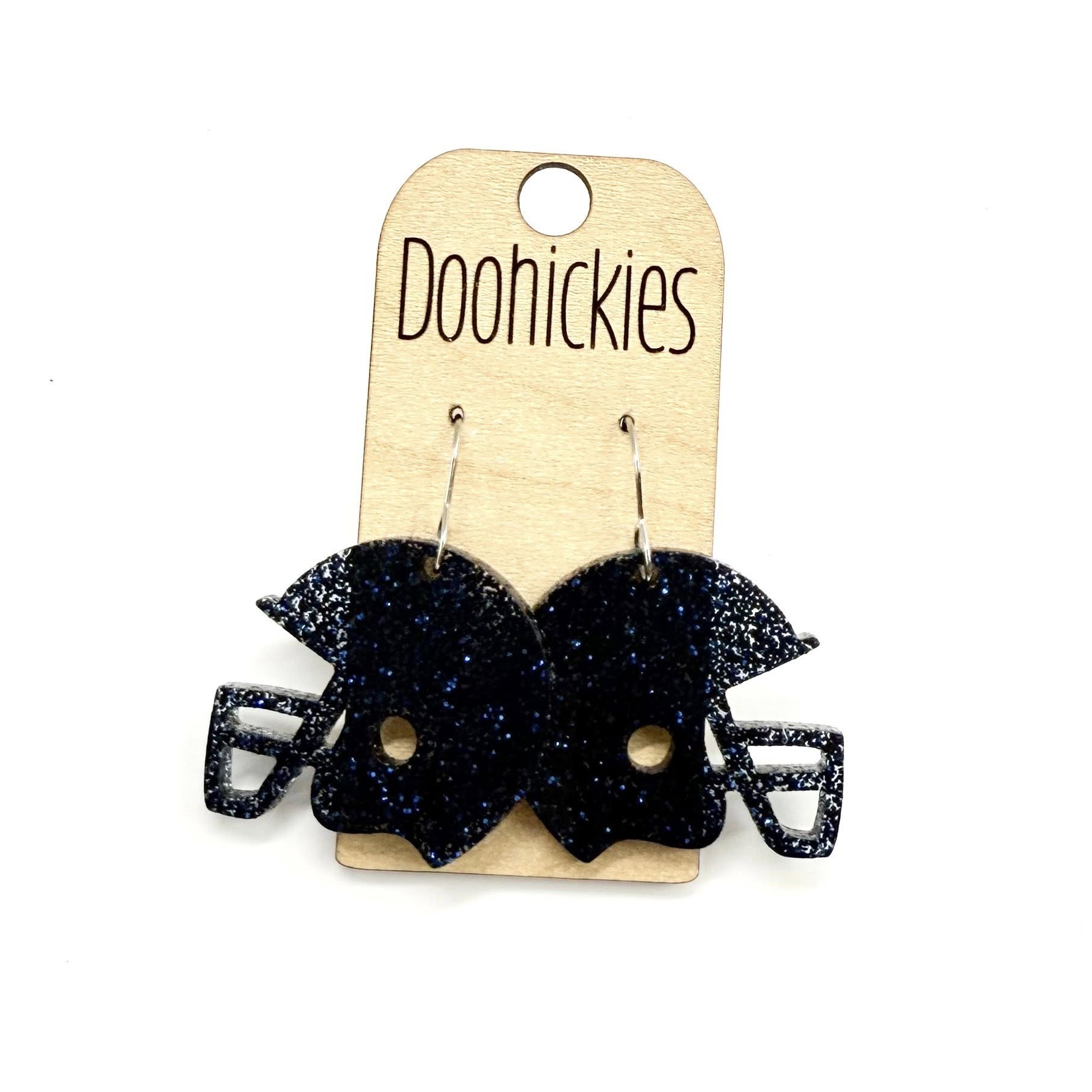 1.25" Glitter School Spirit Football Helmet Dangles - Custom Spirit Earrings - Nine Color Options