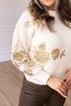 Champagne Garden Sweater in Ivory