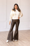 The Brandy Rustic Leather Bellbottoms