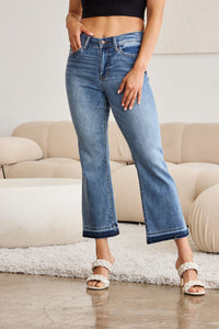 Judy Blue Full Size Release Hem Cropped Bootcut Jeans