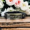 Leather Wristlet: Woman of God