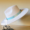 Boho Western Felt Hat w/ Choice of Leather Hat Band w/ Turquoise Slab-Bone 980i