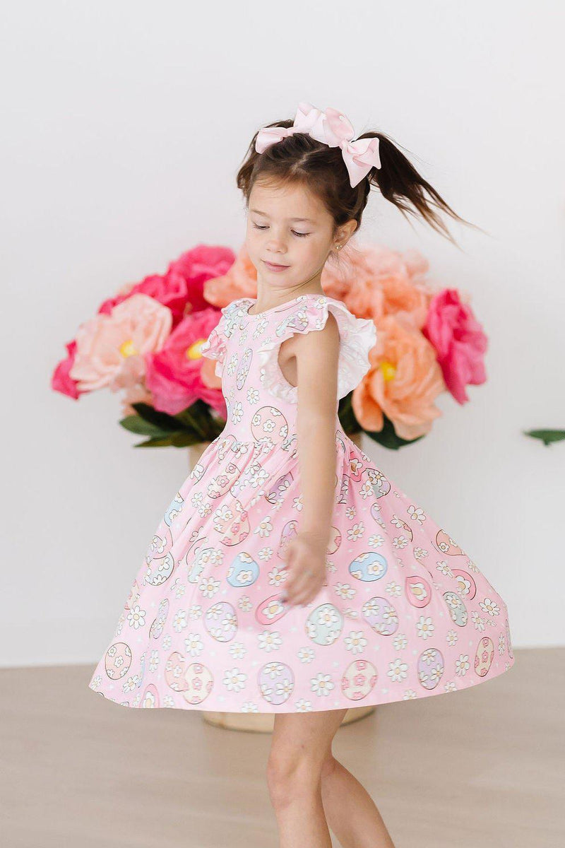 Easter Egg Hunt Flutter Sleeve Twirl Dress