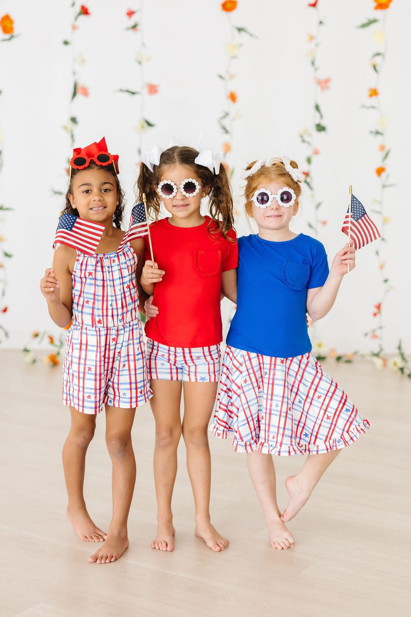 Patriotic Plaid Twirl Shorts