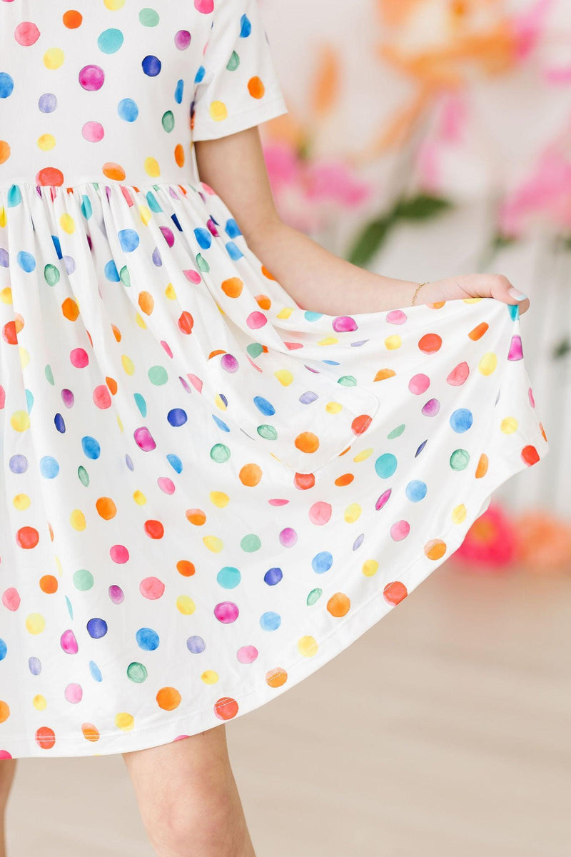 Colorful Dots S/S Pocket Twirl Dress