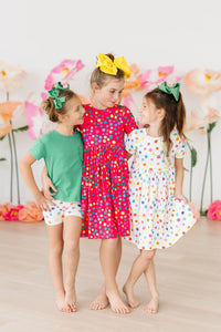 Colorful Dots S/S Pocket Twirl Dress