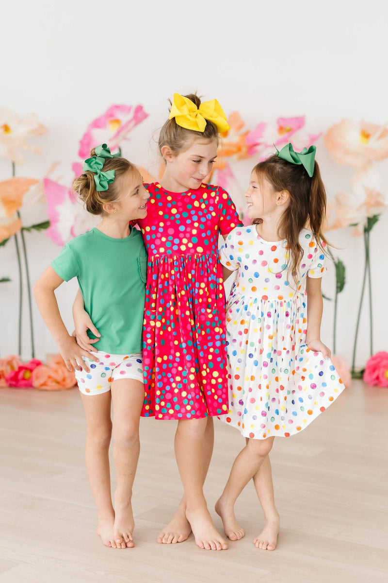 Colorful Dots S/S Pocket Twirl Dress