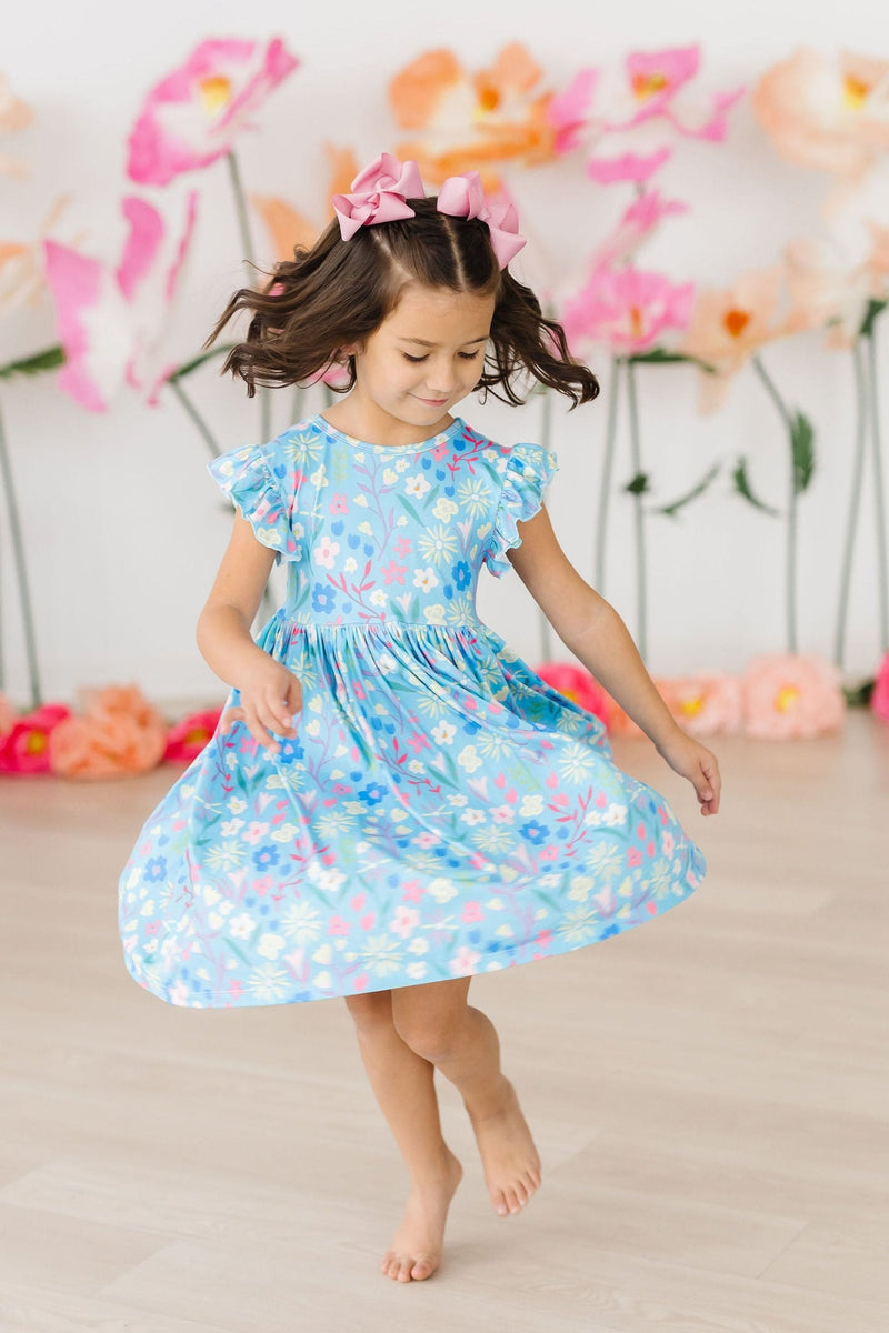 Springtime Splendor Flutter Sleeve Twirl Dress