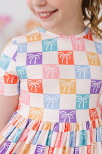 Rainbow Ribbons S/S Pocket Twirl Dress