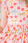 Retro Picnic Flutter Sleeve Twirl Dress