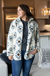 She Could Be The One Ivory Aztec Pattern Button Down Sherpa