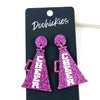 2" Painted Cheer Megaphone Dangles - Custom Spirit Earrings