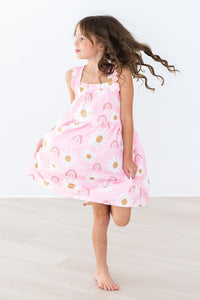 You are My Sunshine Ruffle Cross Back Dress