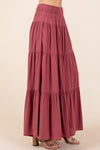 Mittoshop Tier Detail Smocked Elastic Waist Wide Leg Pants