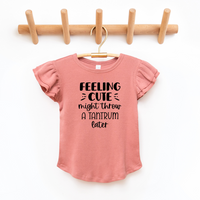 Feelin Cute Toddler And Infant Flutter Sleeve Graphic Tee