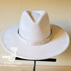 Boho Western Felt Hat w/ Choice of Genuine Leather Hat Band-Bone 980b