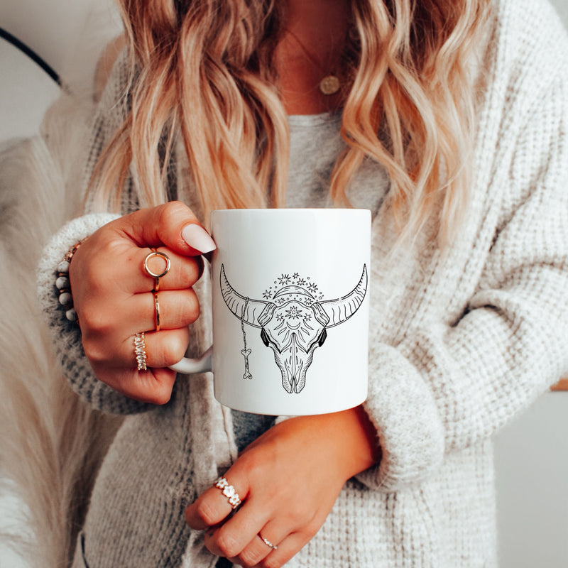 Boho Skull Coffee Mug