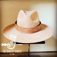 Boho Western Felt Hat w/ Choice of Genuine Leather Hat Band-Tan 980d